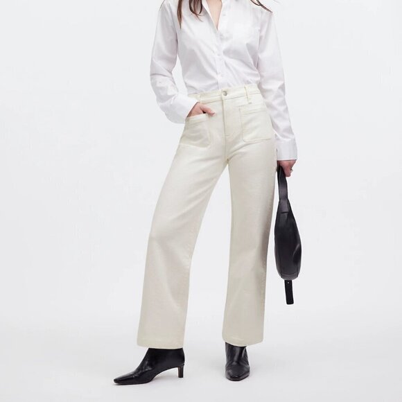 Madewell The Emmett Wide-Leg Full Length Jeans Patch Pocket Edition Size 24 NWT - Picture 1 of 11